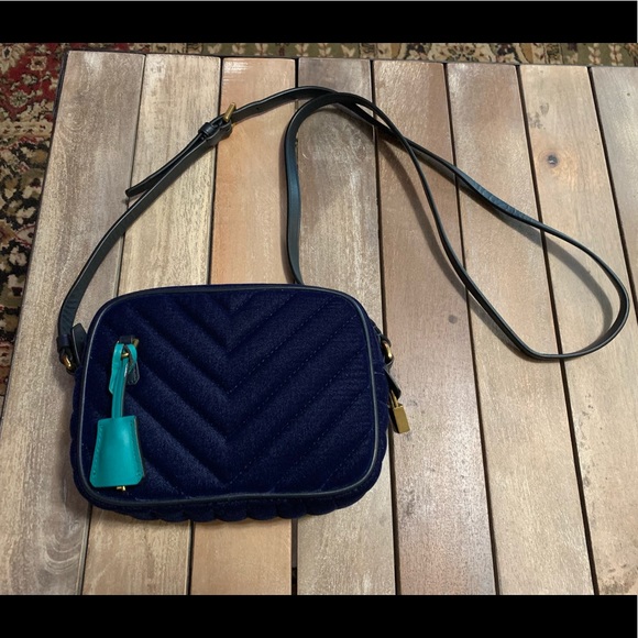 J. Crew Handbags - J. Crew Velvet Signet Crossbody Bag